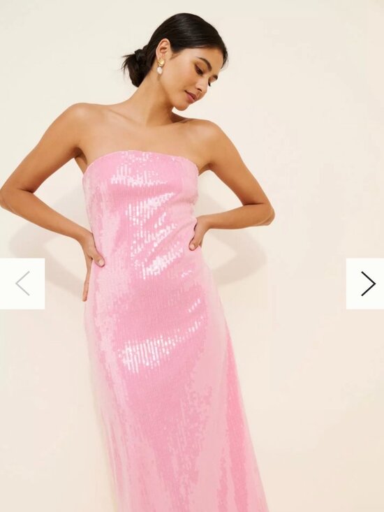 Hutch Dresses & Skirts - Hutch Strapless Sequin Column Midi Dress (Pink, Large)